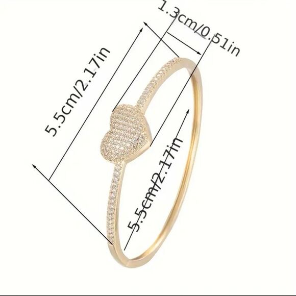 Silver Heart Diamond Bracelet - Picture 2 of 4